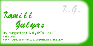 kamill gulyas business card